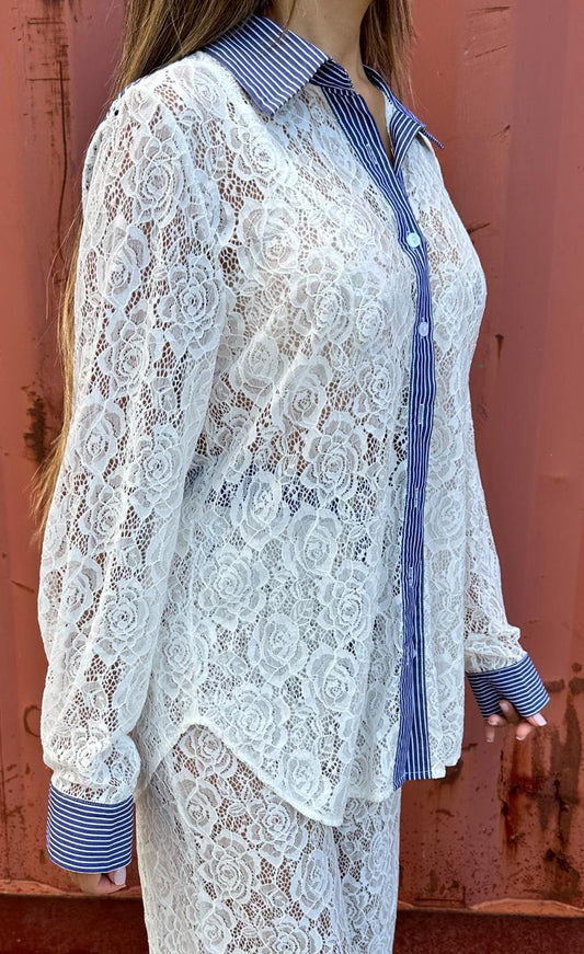 Ex-Boyfriend White Lace Shirt