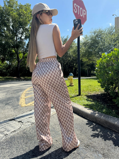 Ex-Boyfriend Silky Checkered Pants