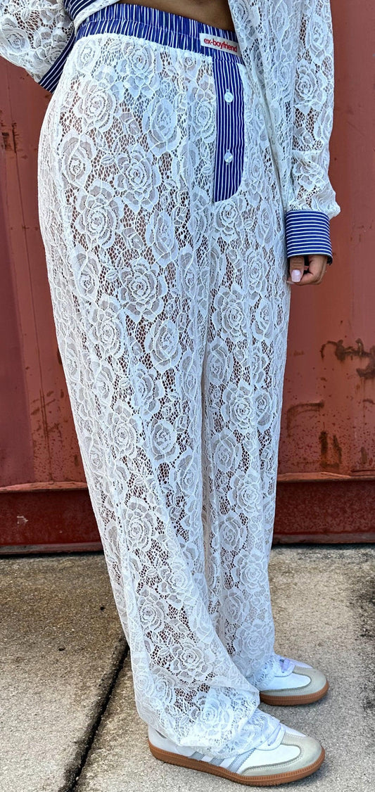 Ex-Boyfriend White Lace Pants