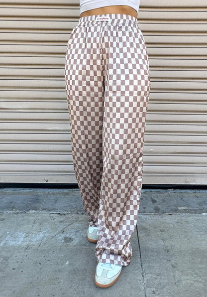 Ex-Boyfriend Silky Checkered Pants