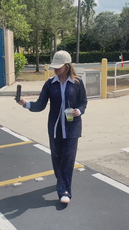 Ex-Boyfriend Sequin Blue Shirt